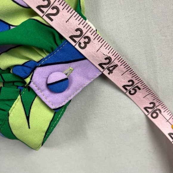 Belle Kim Gravel Blouse Womens Plus 1X Button Up V-neck Abstract Swirl Top - Picture 12 of 14